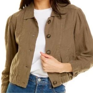 Michael Stars Babe 3/4 sleeve, cropped jacket color: “Camo” (green) sz medium